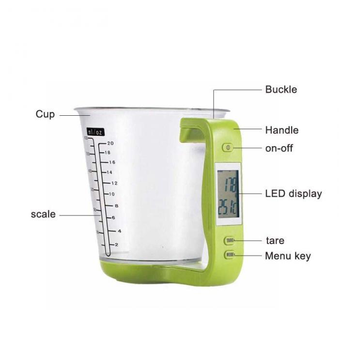 Balance de cuisine électronique avec tasse à mesurer