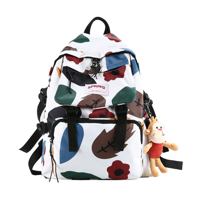 Sac à dos de voyage de couleur contrastée style Mori pour lycéens et étudiants