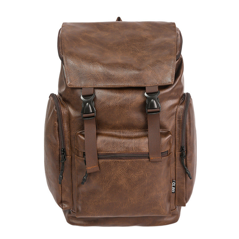 Sac à dos d'ordinateur rétro en cuir de vache pour homme et femme, couleur givrée