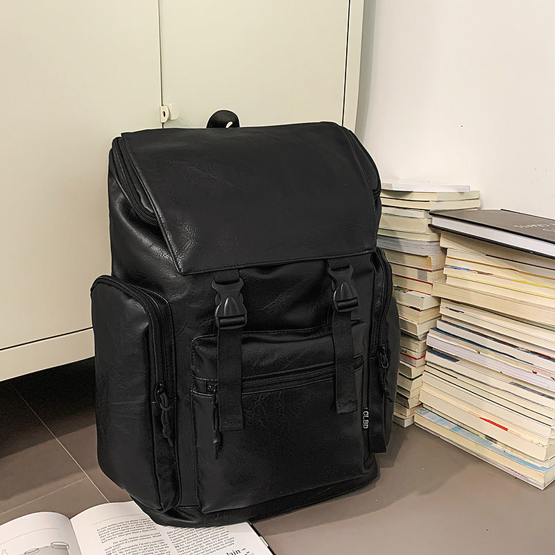 Sac à dos d'ordinateur rétro en cuir de vache pour homme et femme, couleur givrée