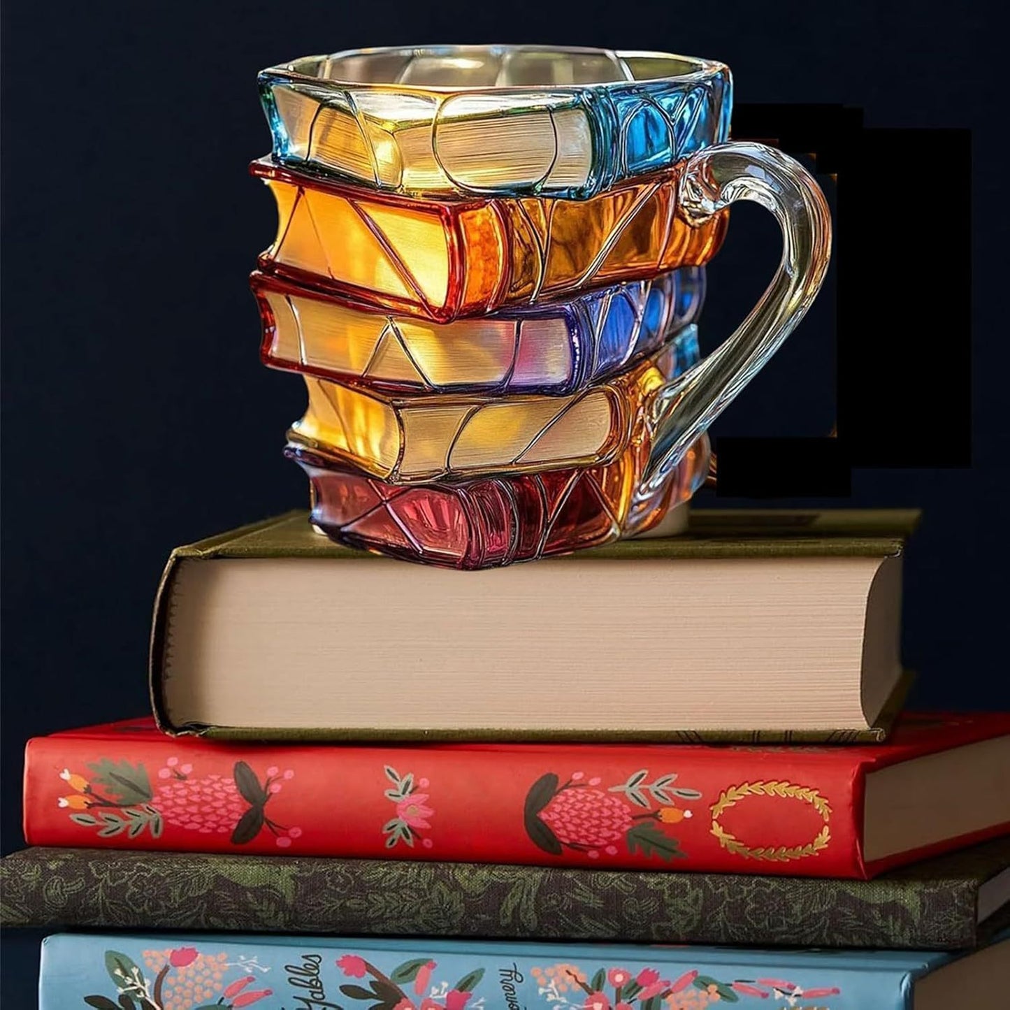 Tasse à café en forme de livre peint Tasse à café empilable unique en forme de livre