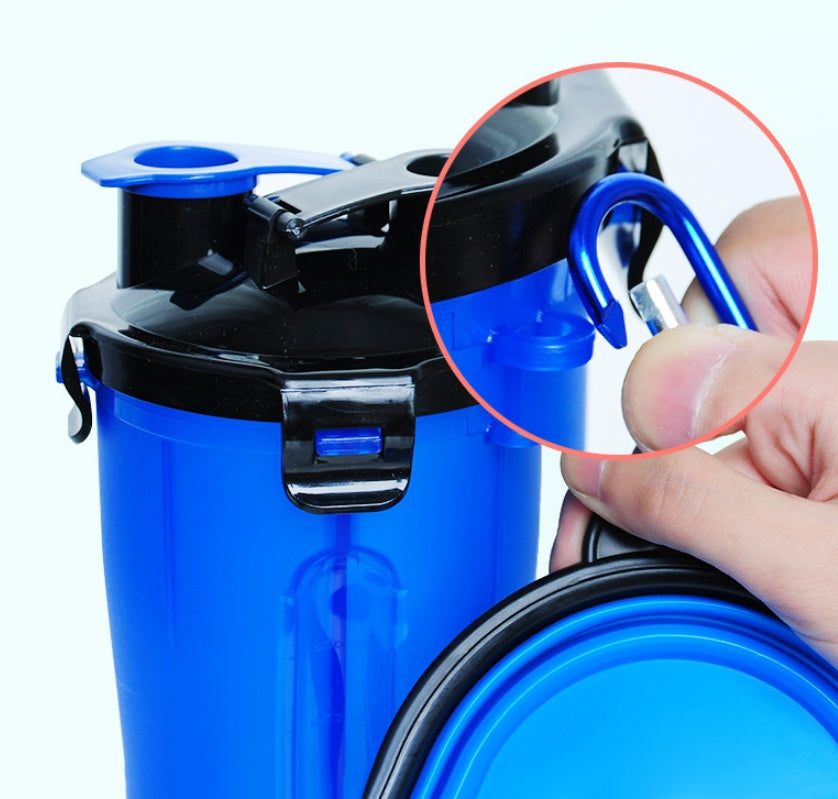 Distributeur d'eau 2 en 1 pour animaux de compagnie, bol portable en silicone pour voyage, pour chien et chat