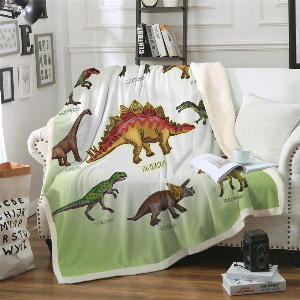 Couverture en coton doux et moelleux pour enfants, motif dinosaure, motif dessin animé jurassique, pour garçons et filles, pour lits, textile de maison, literie, magasin d'usine