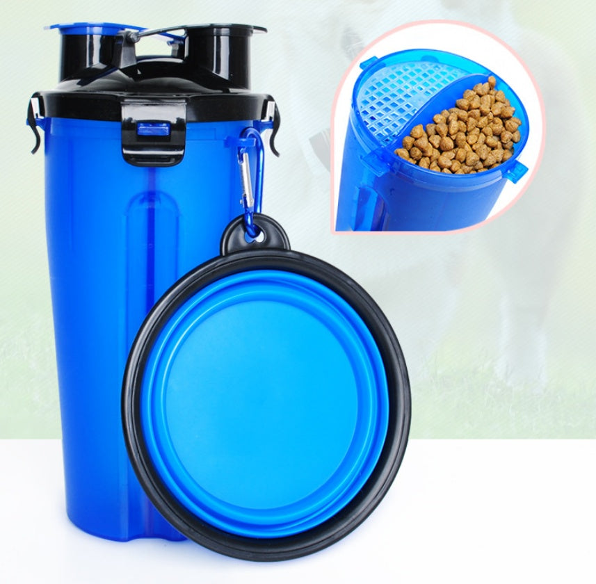 Distributeur d'eau 2 en 1 pour animaux de compagnie, bol portable en silicone pour voyage, pour chien et chat
