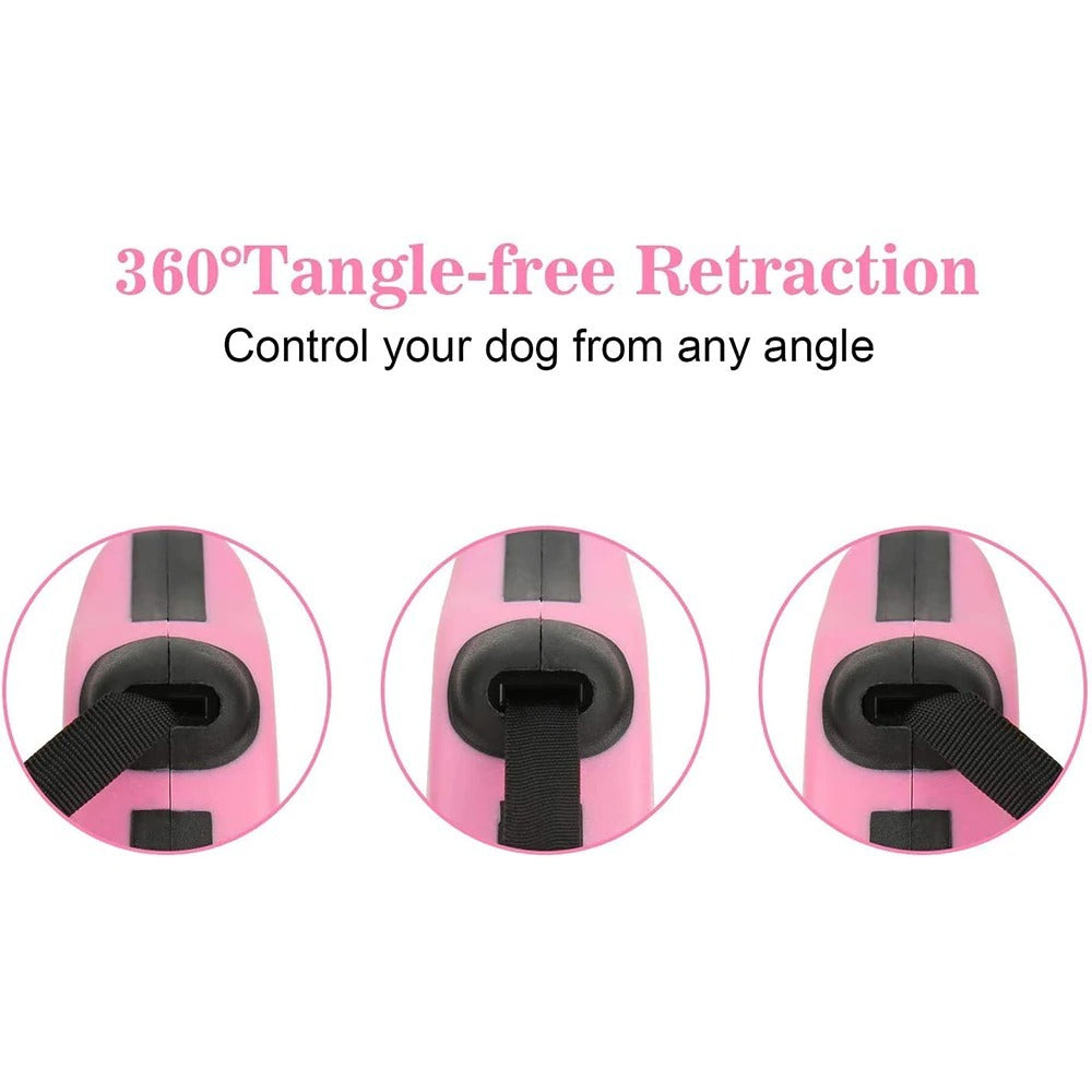 Laisse rétractable automatique en nylon pour chien, durable, 3 m et 5 m, pour chiot, marche, course, produits pour animaux de compagnie