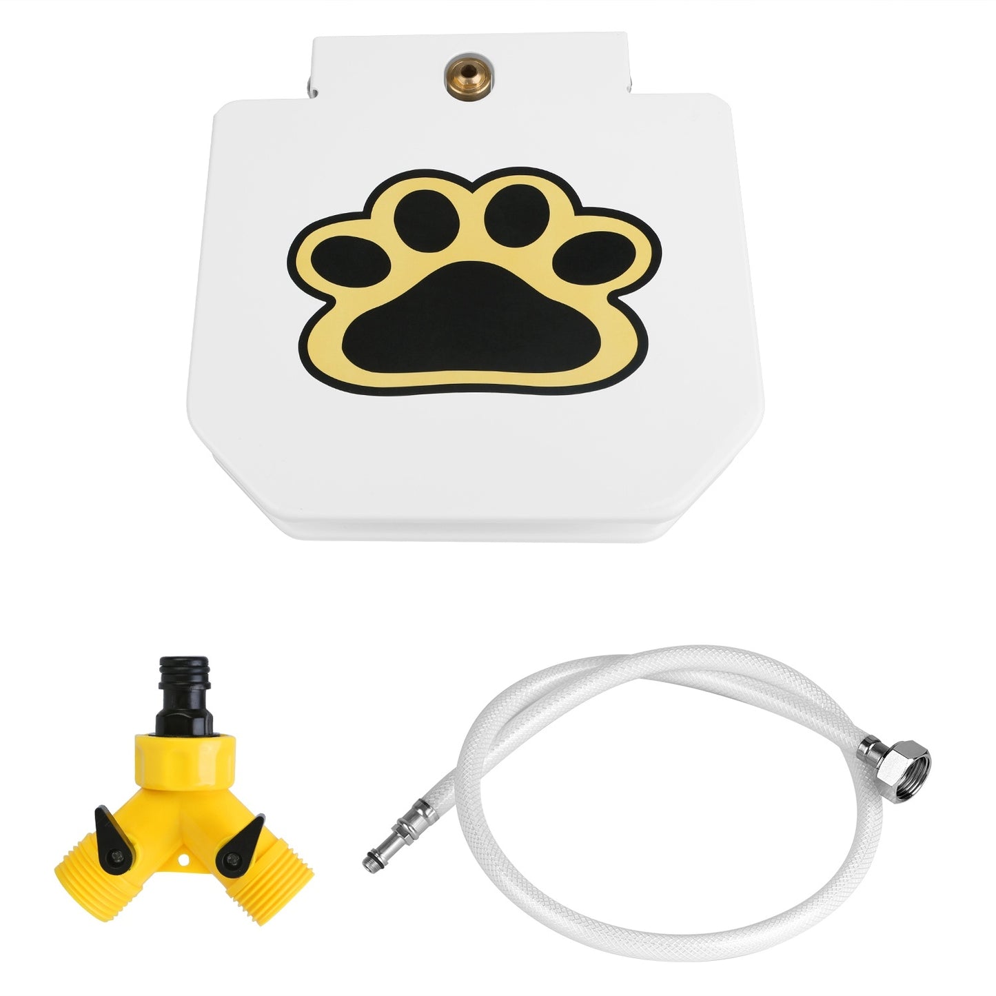 Fontaine à eau pour chien, distributeur d'eau d'extérieur pour animaux de compagnie, arroseur à pédale avec valve interactive pour boire de l'eau