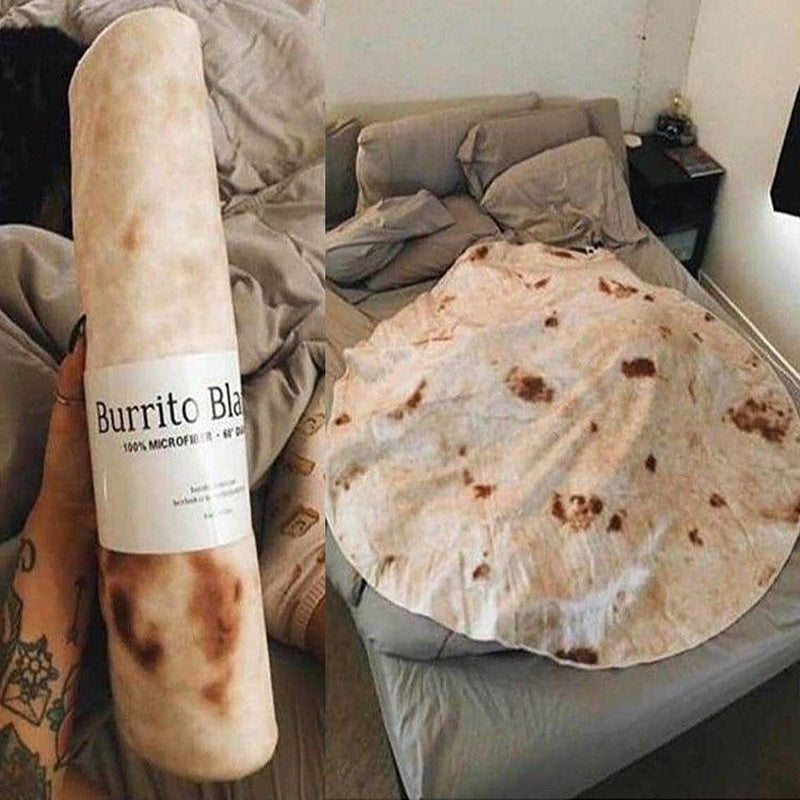 Couvertures rondes en flanelle ultra douce et chaude pour burrito, 280 g/m², en polaire corail, idéales pour les voyages en avion ou les siestes.