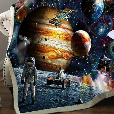 BeddingOutlet Couvertures de lit en peluche motif paresseux, motif animal de dessin animé, motif planète, étoile, univers, espace, polaire sherpa