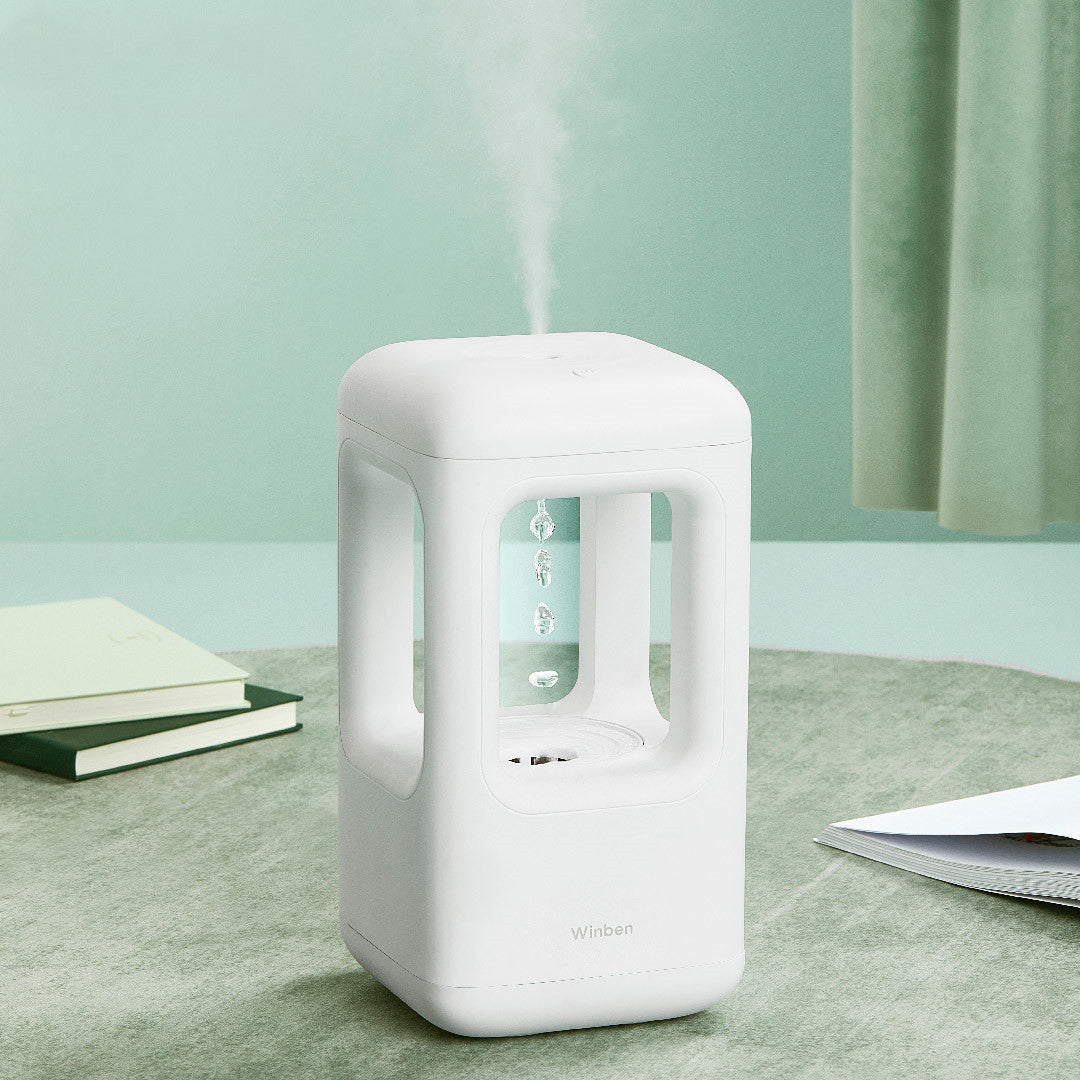Nouvel humidificateur d'air pour maison, chambre à coucher silencieuse, humidificateur anti-gravité à gouttes d'eau, lumière d'ambiance