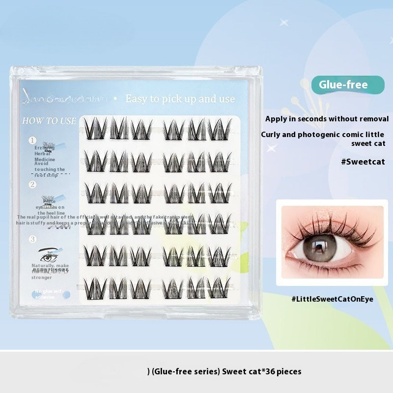 Glue-free Lazy Little Devil Self-adhesive Small Flame False Eyelashes