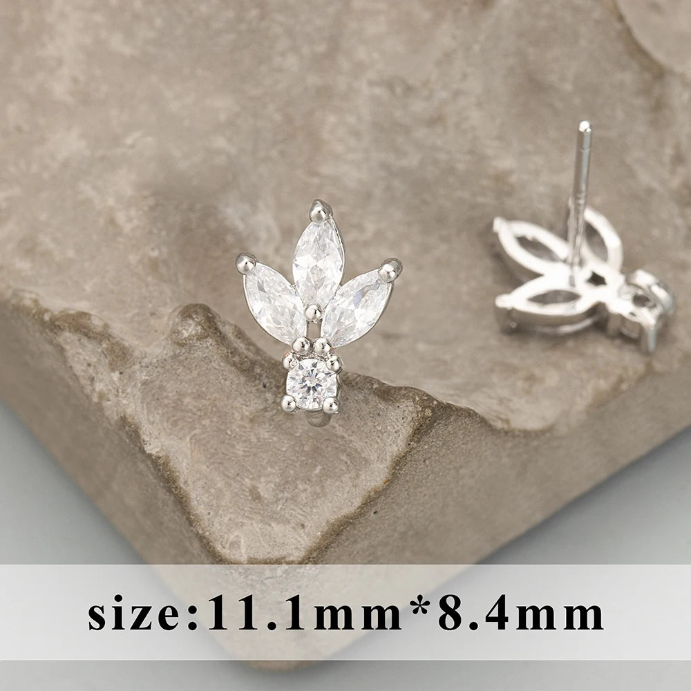 GUFEATHER, 6 pièces/lot, MD94, accessoires de bijoux, plaqué or rhodium 18 carats, cuivre, zircons, fait à la main, breloques, fabrication de bijoux, boucles d'oreilles DIY