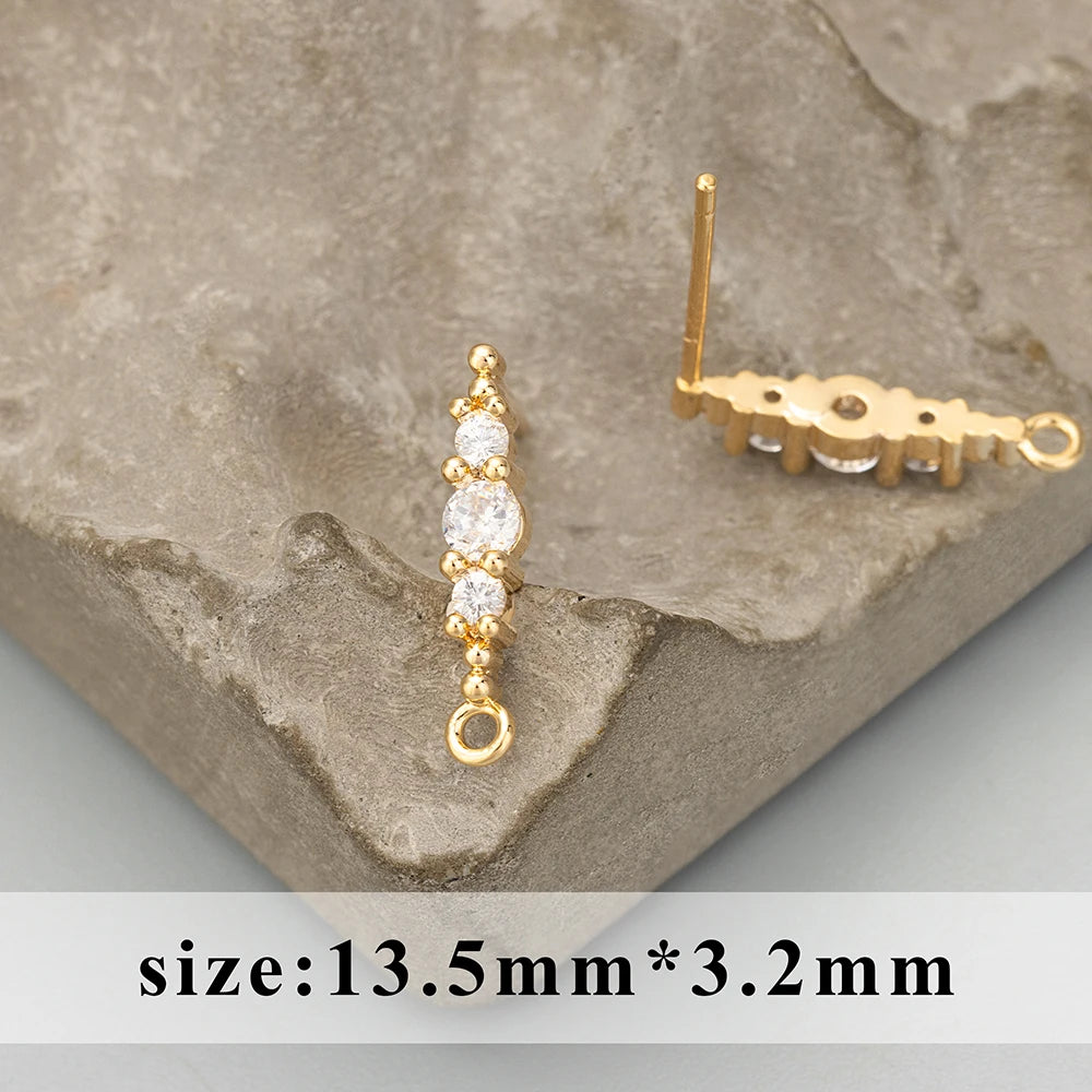 GUFEATHER, 6 pièces/lot, MD94, accessoires de bijoux, plaqué or rhodium 18 carats, cuivre, zircons, fait à la main, breloques, fabrication de bijoux, boucles d'oreilles DIY