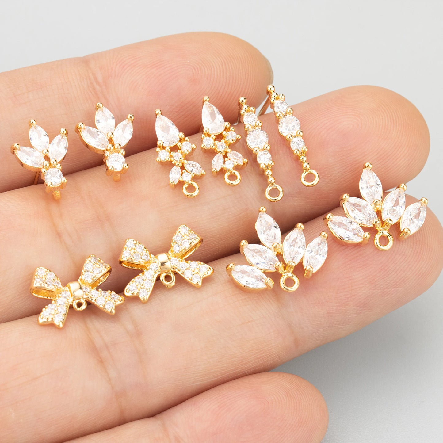 GUFEATHER, 6 pièces/lot, MD94, accessoires de bijoux, plaqué or rhodium 18 carats, cuivre, zircons, fait à la main, breloques, fabrication de bijoux, boucles d'oreilles DIY