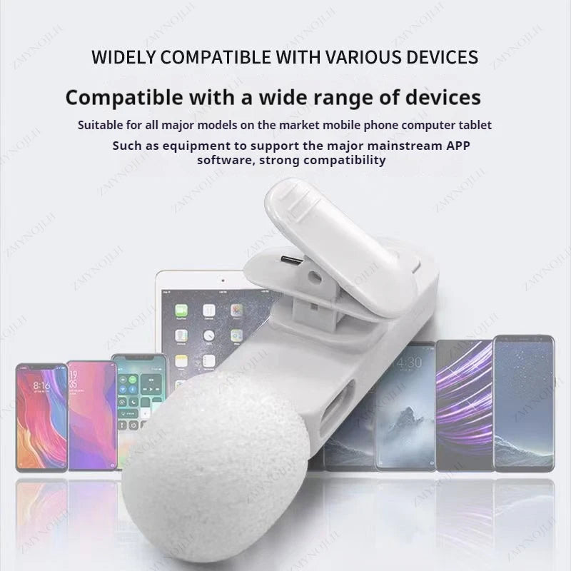 Nouveau microphone cravate sans fil, mini microphone portable pour enregistrement audio et vidéo, pour iPhone, Android, PC, appareil photo, jeux en direct, téléphone