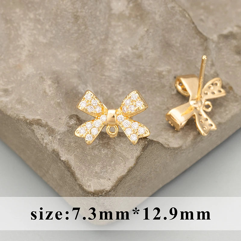 GUFEATHER, 6 pièces/lot, MD94, accessoires de bijoux, plaqué or rhodium 18 carats, cuivre, zircons, fait à la main, breloques, fabrication de bijoux, boucles d'oreilles DIY