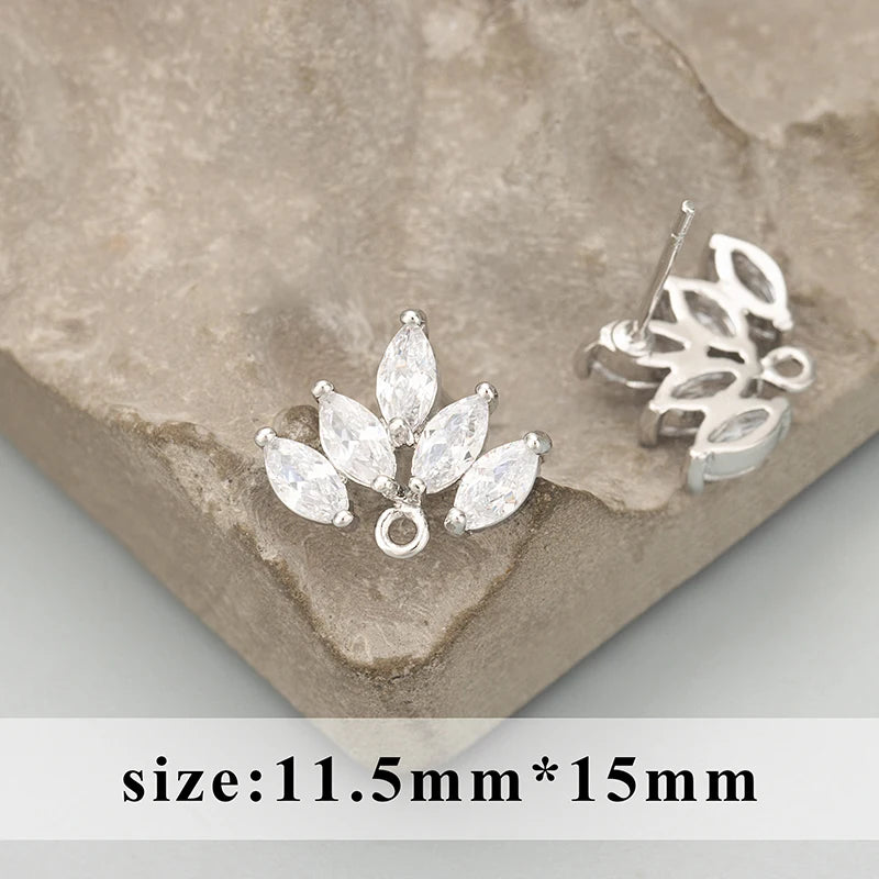 GUFEATHER, 6 pièces/lot, MD94, accessoires de bijoux, plaqué or rhodium 18 carats, cuivre, zircons, fait à la main, breloques, fabrication de bijoux, boucles d'oreilles DIY