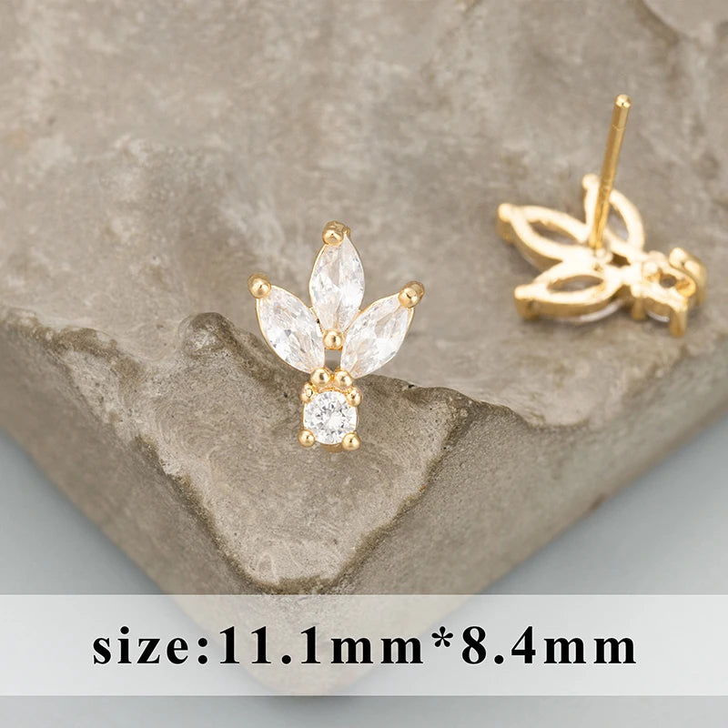 GUFEATHER, 6 pièces/lot, MD94, accessoires de bijoux, plaqué or rhodium 18 carats, cuivre, zircons, fait à la main, breloques, fabrication de bijoux, boucles d'oreilles DIY