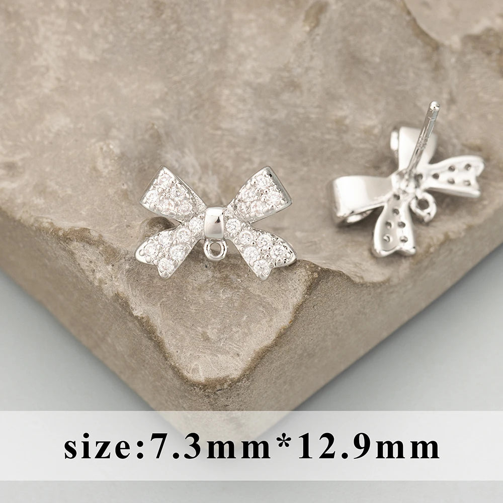GUFEATHER, 6 pièces/lot, MD94, accessoires de bijoux, plaqué or rhodium 18 carats, cuivre, zircons, fait à la main, breloques, fabrication de bijoux, boucles d'oreilles DIY