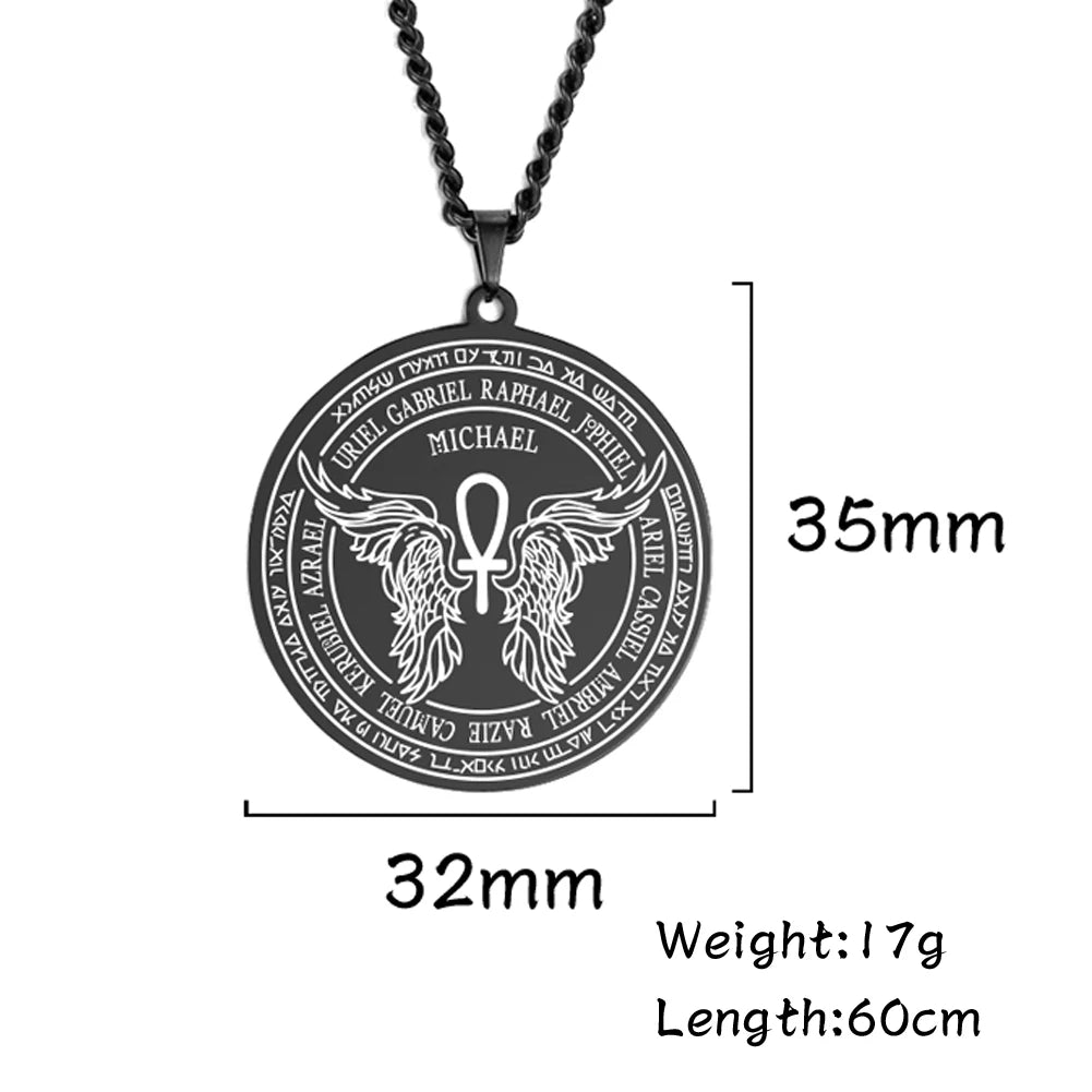 Colliers et pendentifs des 7 archanges de Dawapara, pentacle, amulette magique, protection porte-bonheur de la Saint-Michel, talisman surnaturel