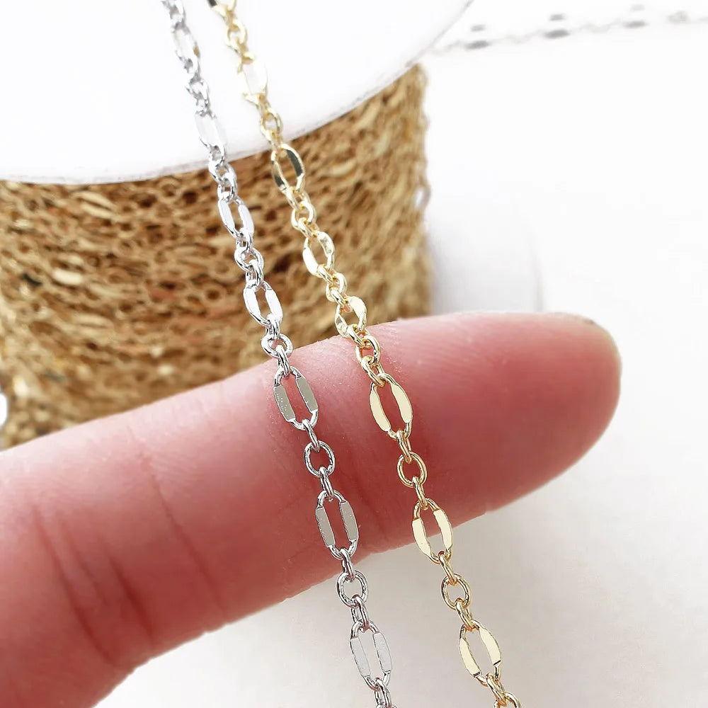 Chaîne de collier plaquée or 18 carats de 39 pouces, accessoires de bijoux faits à la main, accessoires en laiton