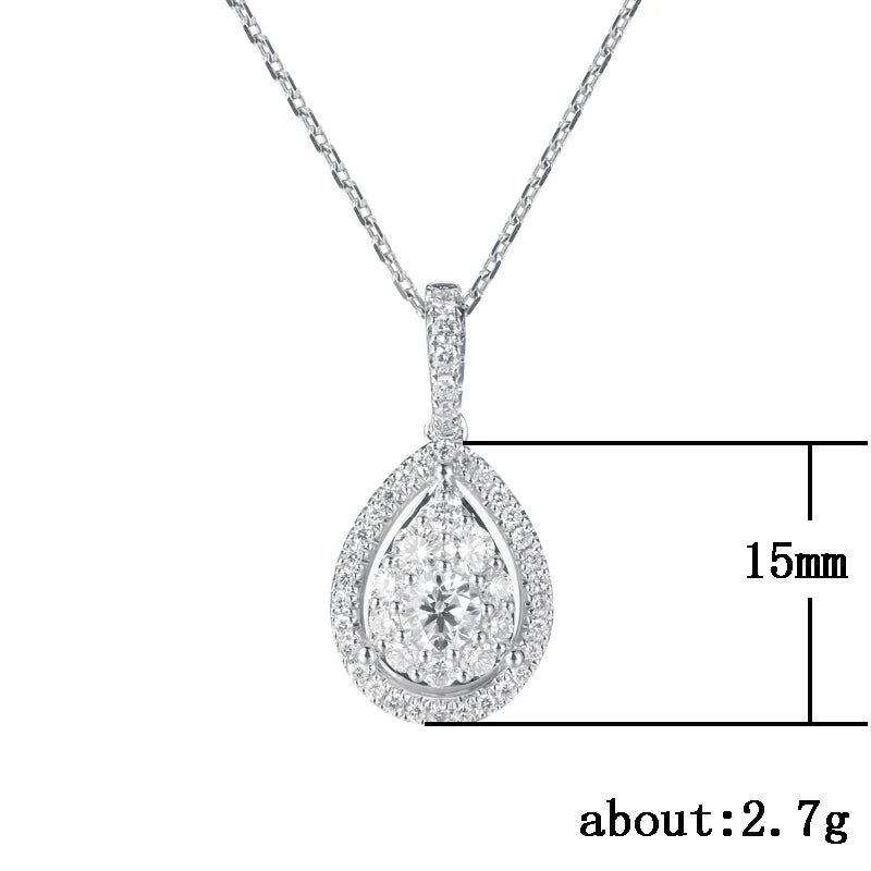 Huitan Water Drop Micro Paved CZ Delicate Pendant Necklace Women Jewelry Luxury Accessory for Engagement Party Dazzling Gifts
