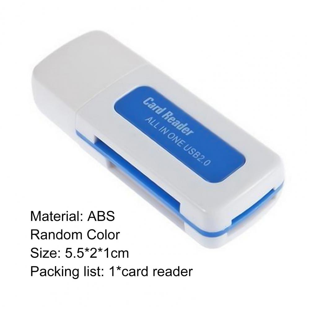 Lecteur de cartes mémoire portable 4 en 1 multiport haute vitesse avec emplacement pour carte TF M2 MS pour ordinateur