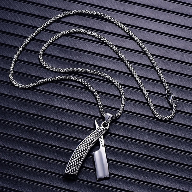 Alloy Razor Personality Men Necklace Barber Shaver Shape Pendant Temperament Jewelry Fashion Accessories