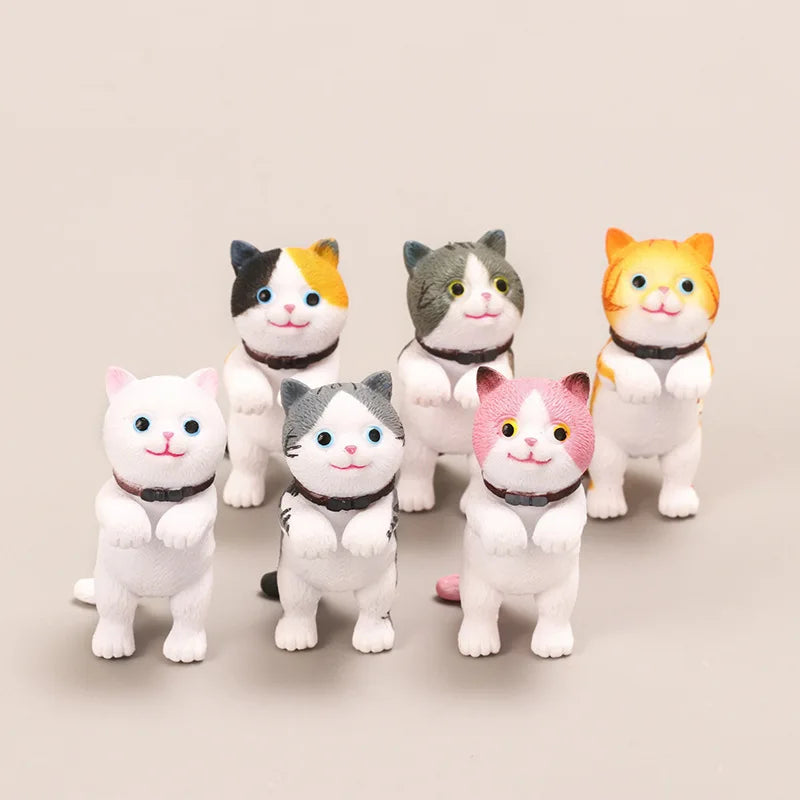 Toy Cat Collection Funny Mini Cats Miniatures Japanese Bell Cat Funny Lucky Cat Creative Ornaments Dancing Cat Doll Holder Cats