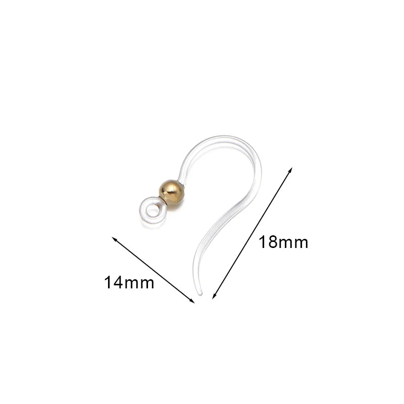Louleur Crochets d'oreilles en résine transparente pour la fabrication de bijoux, boucles d'oreilles, base de crochet, accessoires de bricolage, vente en gros