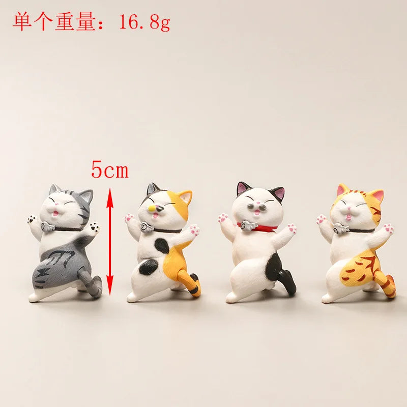 Toy Cat Collection Funny Mini Cats Miniatures Japanese Bell Cat Funny Lucky Cat Creative Ornaments Dancing Cat Doll Holder Cats