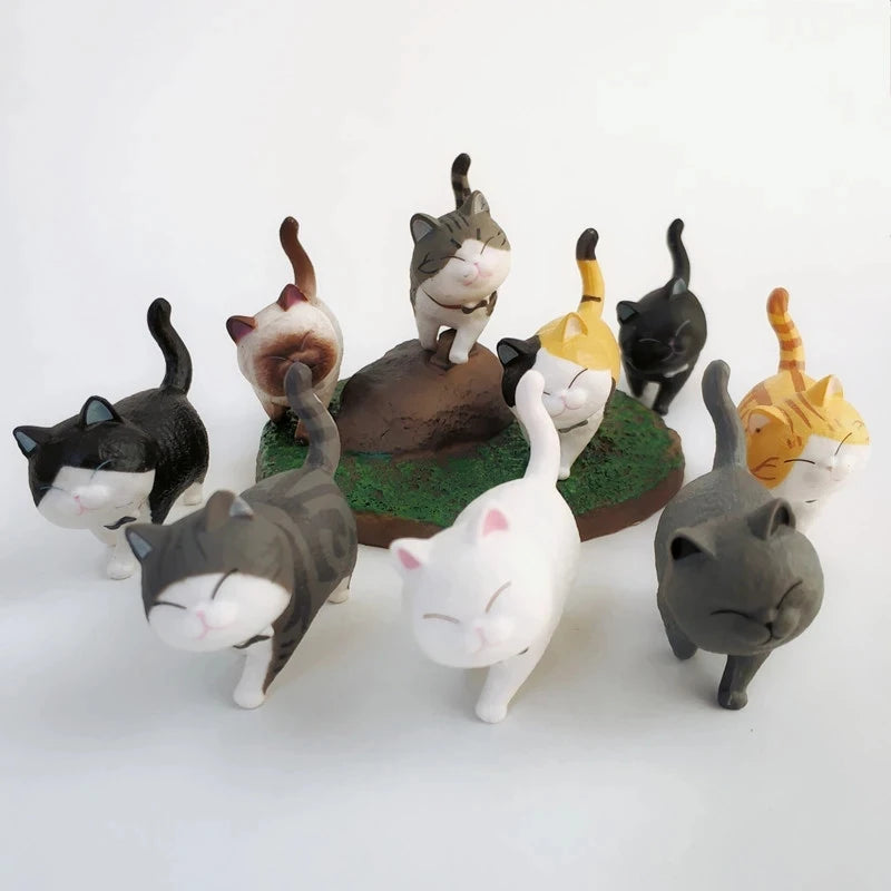 Toy Cat Collection Funny Mini Cats Miniatures Japanese Bell Cat Funny Lucky Cat Creative Ornaments Dancing Cat Doll Holder Cats