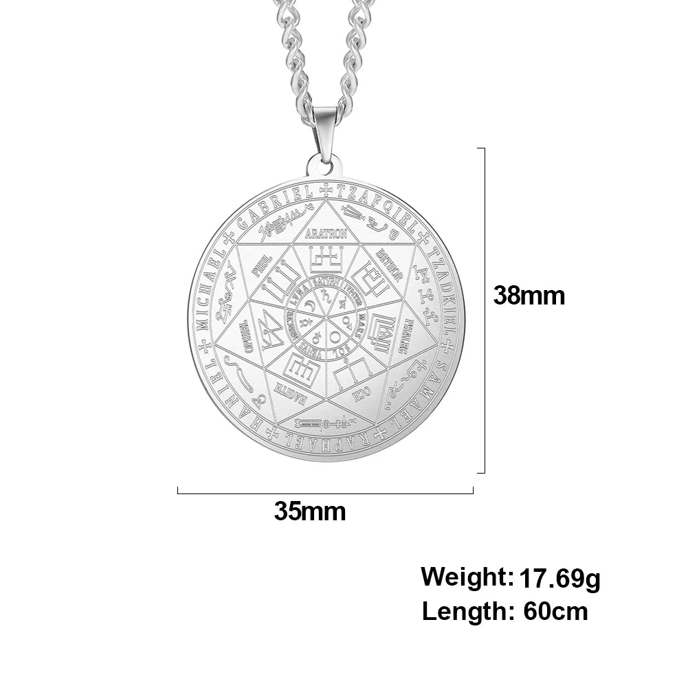 Colliers et pendentifs des 7 archanges de Dawapara, pentacle, amulette magique, protection porte-bonheur de la Saint-Michel, talisman surnaturel