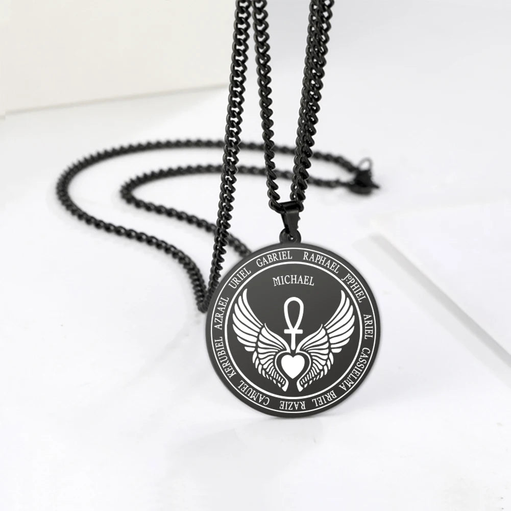 Colliers et pendentifs des 7 archanges de Dawapara, pentacle, amulette magique, protection porte-bonheur de la Saint-Michel, talisman surnaturel