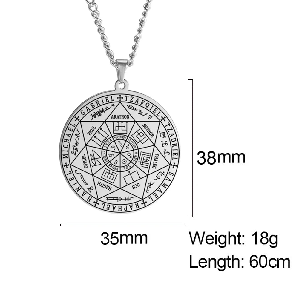 Colliers et pendentifs des 7 archanges de Dawapara, pentacle, amulette magique, protection porte-bonheur de la Saint-Michel, talisman surnaturel