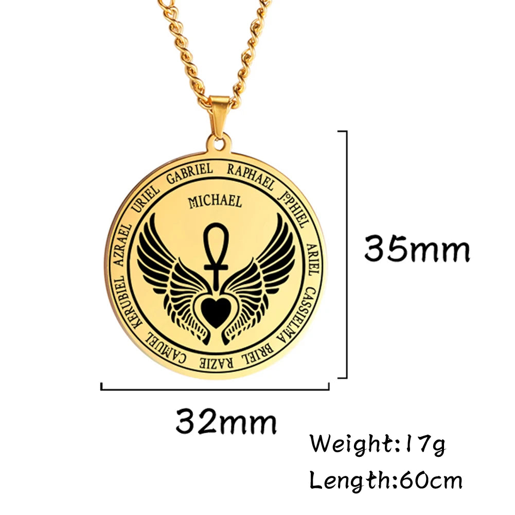 Colliers et pendentifs des 7 archanges de Dawapara, pentacle, amulette magique, protection porte-bonheur de la Saint-Michel, talisman surnaturel