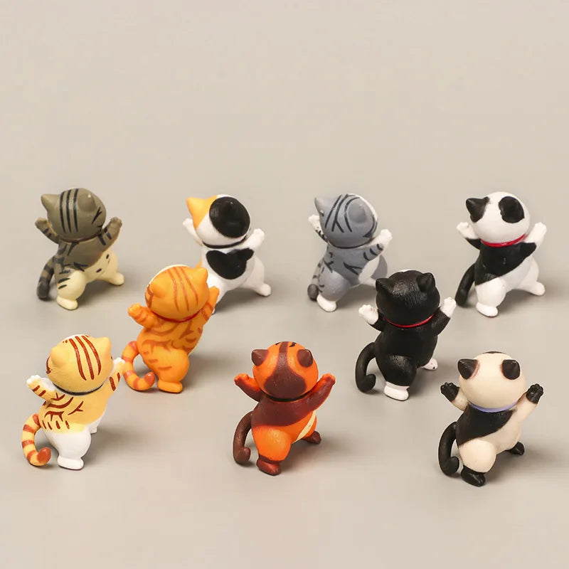 Toy Cat Collection Funny Mini Cats Miniatures Japanese Bell Cat Funny Lucky Cat Creative Ornaments Dancing Cat Doll Holder Cats