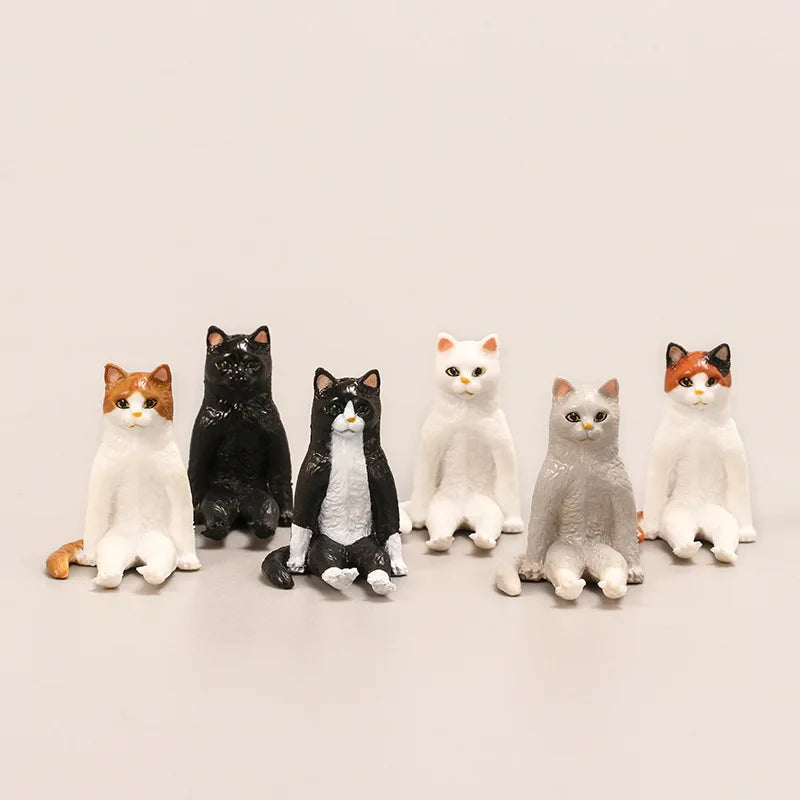 Toy Cat Collection Funny Mini Cats Miniatures Japanese Bell Cat Funny Lucky Cat Creative Ornaments Dancing Cat Doll Holder Cats