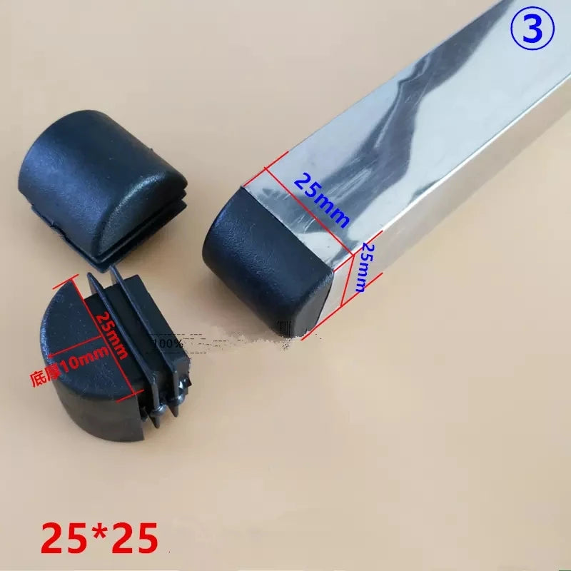 Lot de 4 embouts carrés en plastique pour tubes et tuyaux, bouchons pour pieds de table, chaises, meubles, protection de pieds de nivellement