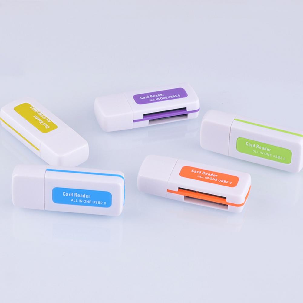 Lecteur de cartes mémoire portable 4 en 1 multiport haute vitesse avec emplacement pour carte TF M2 MS pour ordinateur