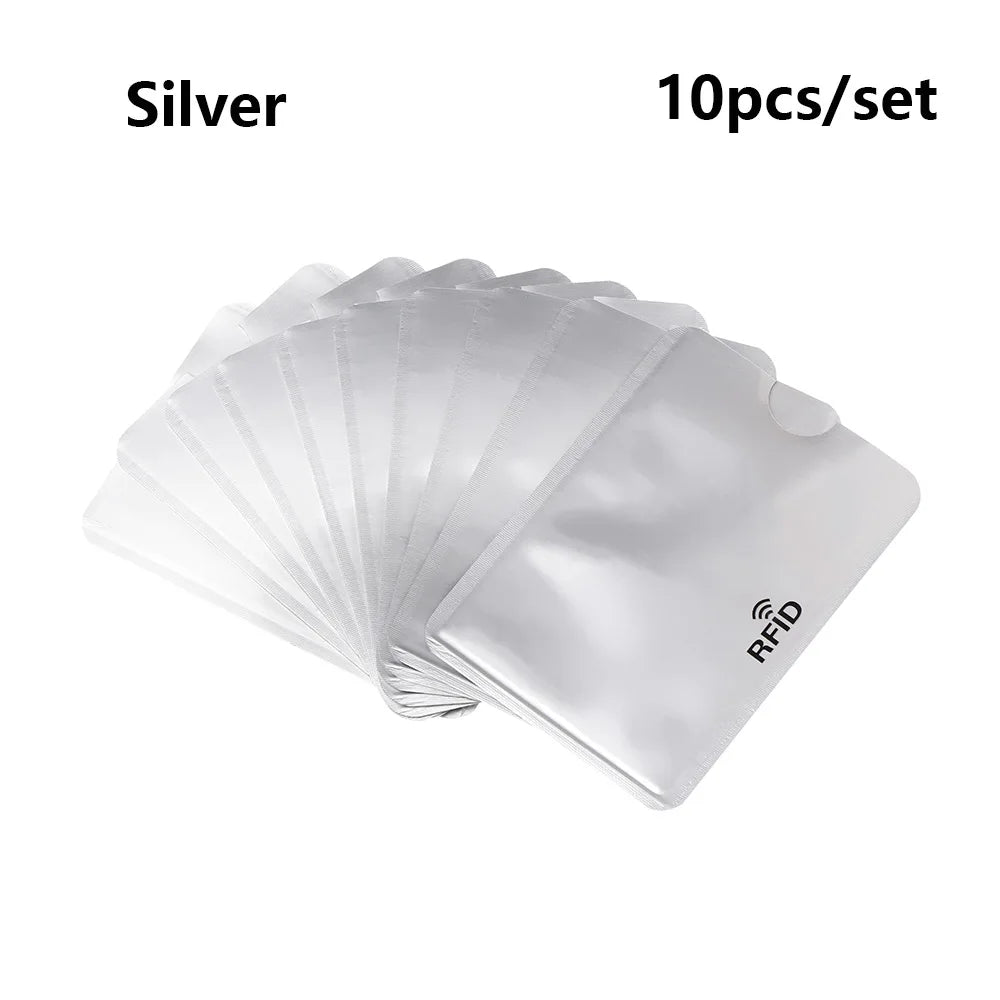 10PC Anti Rfid Blocking Reader Lock Card Holder Id Bank Card Case Protection Aluminium Metal Smart Anti-theft Credit Card Holder