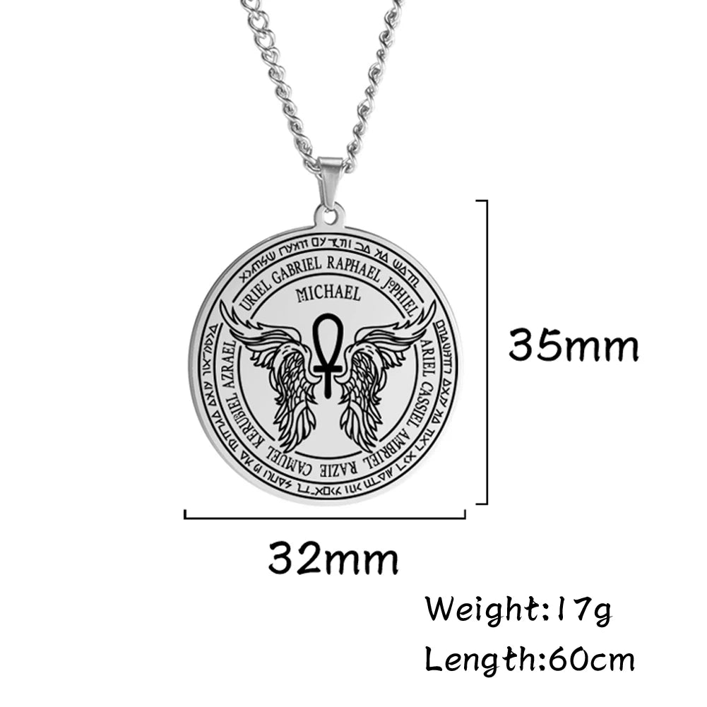 Colliers et pendentifs des 7 archanges de Dawapara, pentacle, amulette magique, protection porte-bonheur de la Saint-Michel, talisman surnaturel