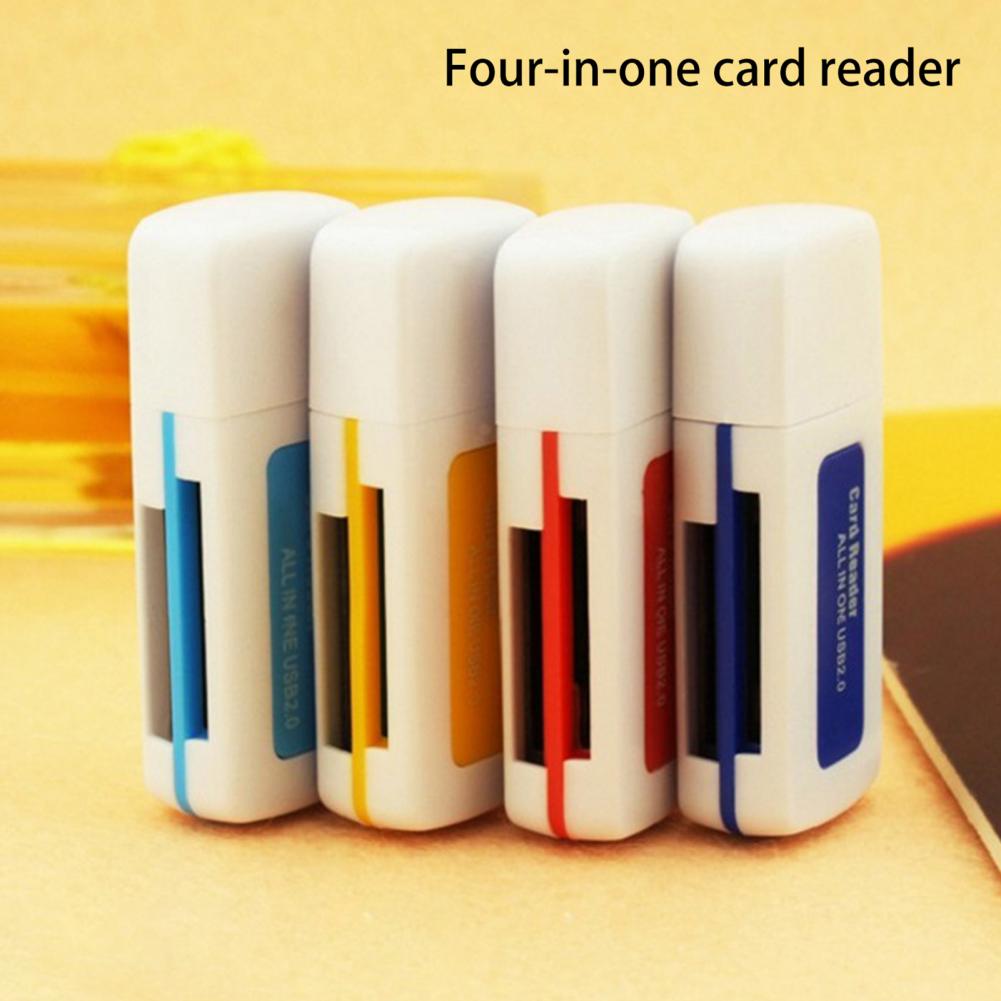 Lecteur de cartes mémoire portable 4 en 1 multiport haute vitesse avec emplacement pour carte TF M2 MS pour ordinateur