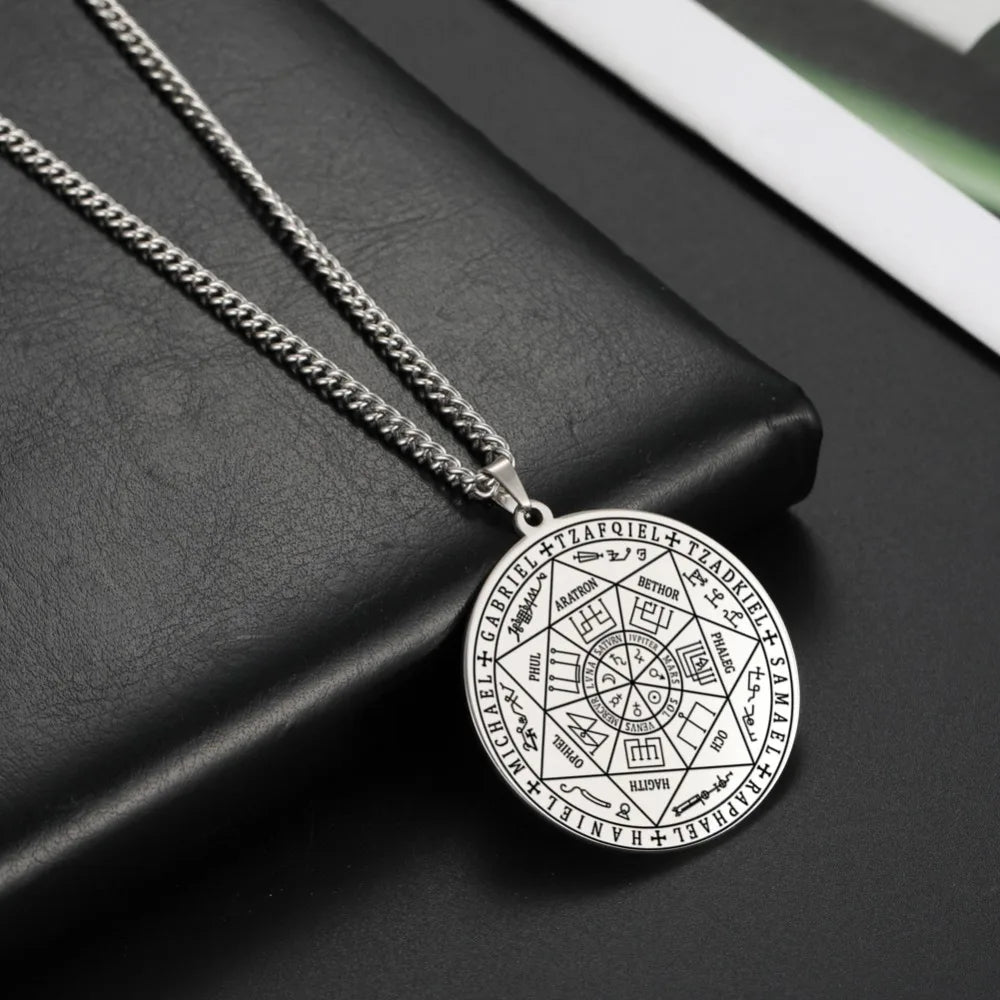 Colliers et pendentifs des 7 archanges de Dawapara, pentacle, amulette magique, protection porte-bonheur de la Saint-Michel, talisman surnaturel