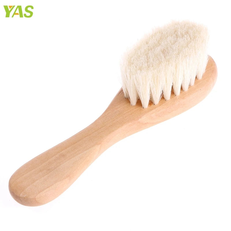 Brosse à cheveux pour bébé avec manche en bois, peigne pour nouveau-né, masseur de tête pour garçons et filles #330