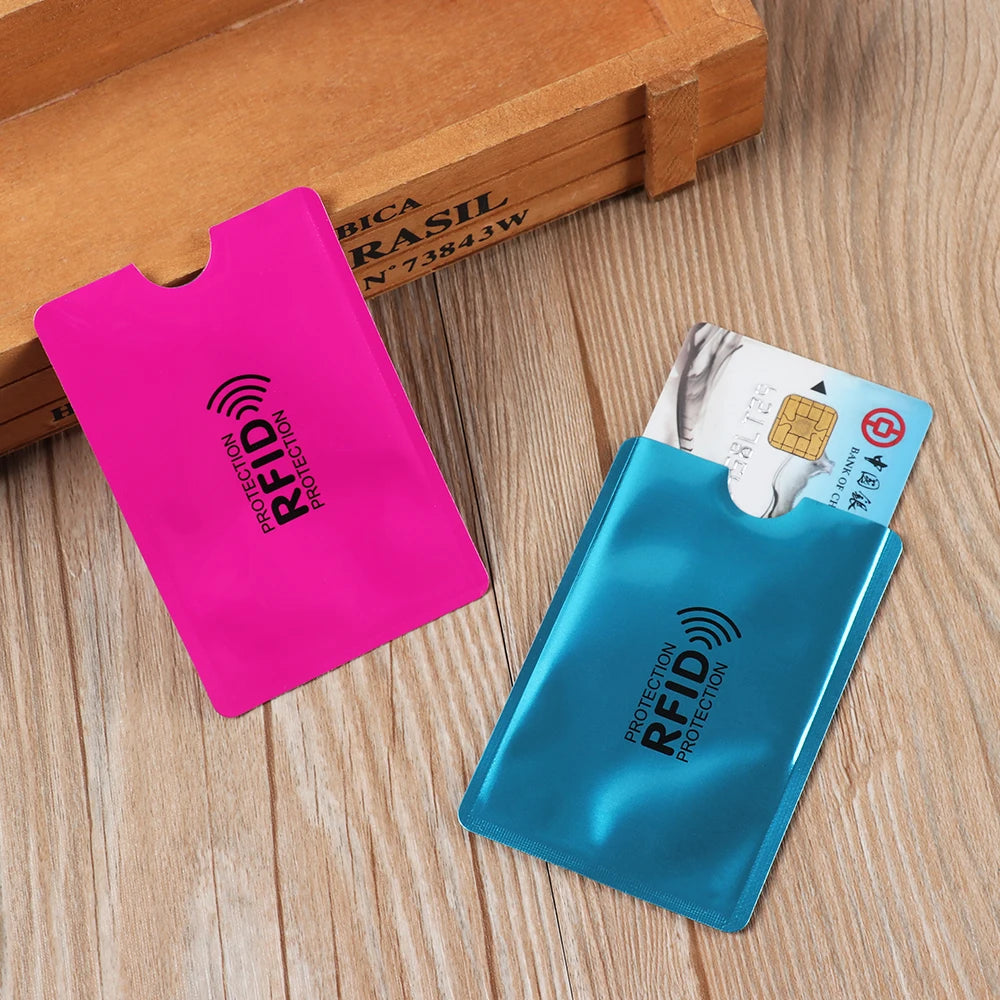 10PC Anti Rfid Blocking Reader Lock Card Holder Id Bank Card Case Protection Aluminium Metal Smart Anti-theft Credit Card Holder