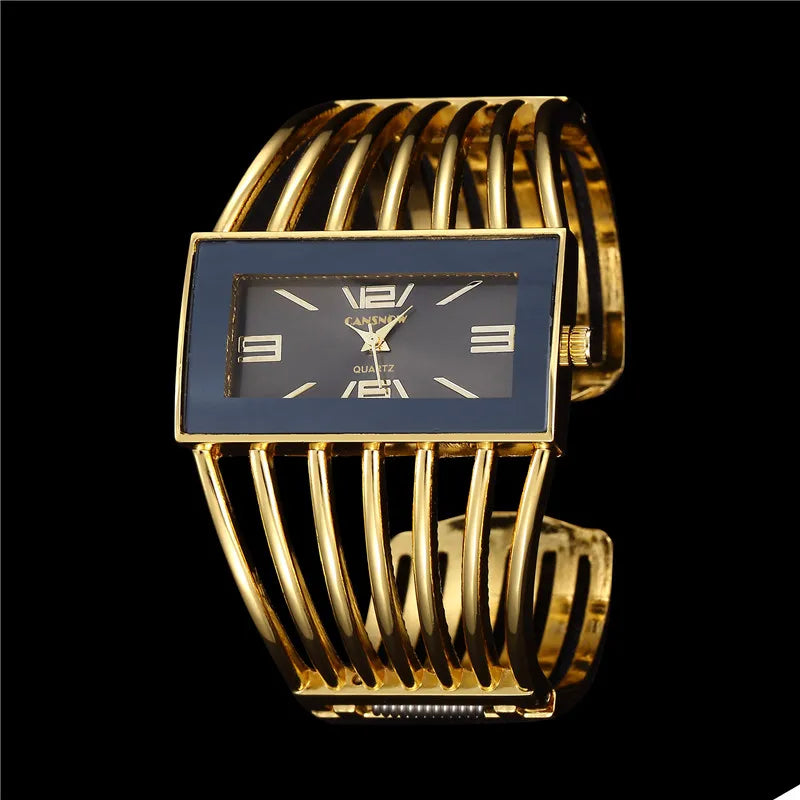 Montre-bracelet tendance pour femmes, bracelet entièrement en acier inoxydable, de luxe, en or rose, tendance 2025