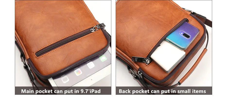 JEEP BULUO Sacs à main multifonctions pour hommes, nouveaux sacs à bandoulière pour hommes, sac messager en cuir de grande capacité, sac à bandoulière de grande marque
