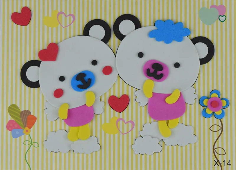 5 Sheets/Set EVA 3D Pasting Paper Children Handmade Materials Kids DIY Craft Toys Kindergarten Baby Puzzle Stereo Sticker