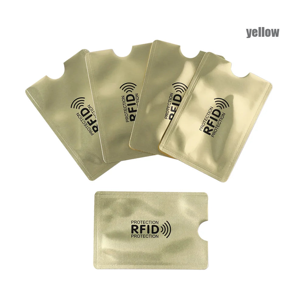 10PC Anti Rfid Blocking Reader Lock Card Holder Id Bank Card Case Protection Aluminium Metal Smart Anti-theft Credit Card Holder