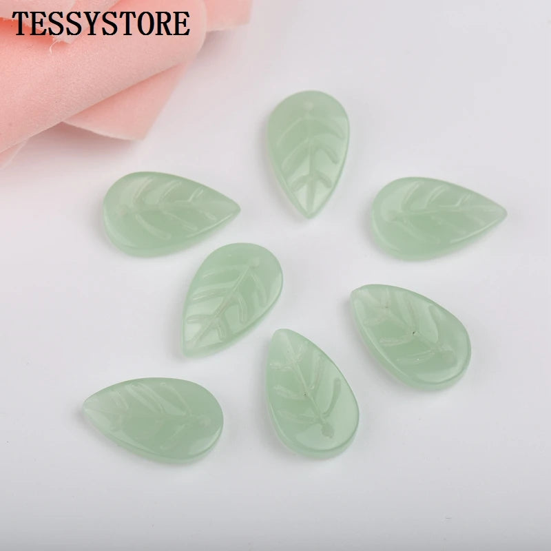 10pcs Small Leaf Shape Lampwork Beads Multi Gradient Color Glass Beads For Jewelry Making Handmade DIY Accessories
